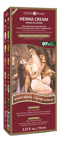 Surya Brasil - Crema De Henna -marrón Dorado - 2.37 Oz