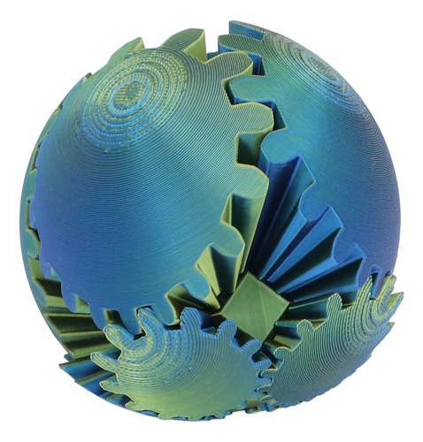 La Bola De Engranaje Impresa En 3d De Blue Gearsphere Alivia