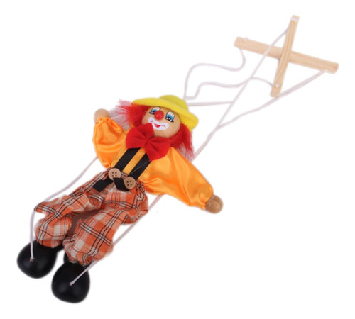 1 Pcs Palhaço De Madeira Marionette Brinquedo De Marioneta P