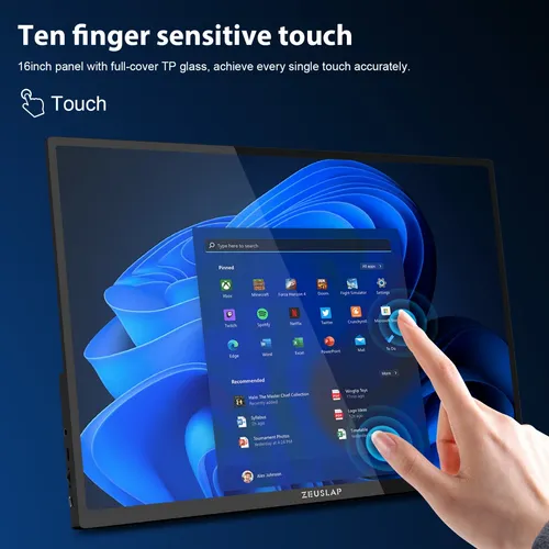 Monitor Portátil Táctil Zeuslap P16st 16 2560*1600 144hz
