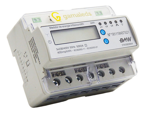 Medidor De Consumo Trifasico Din 60a Digital Wifi