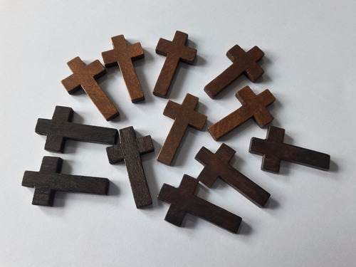 10 Cruces Madera 4,2 Cm X 2,5 Cm Para Denarios Rosarios Cr6