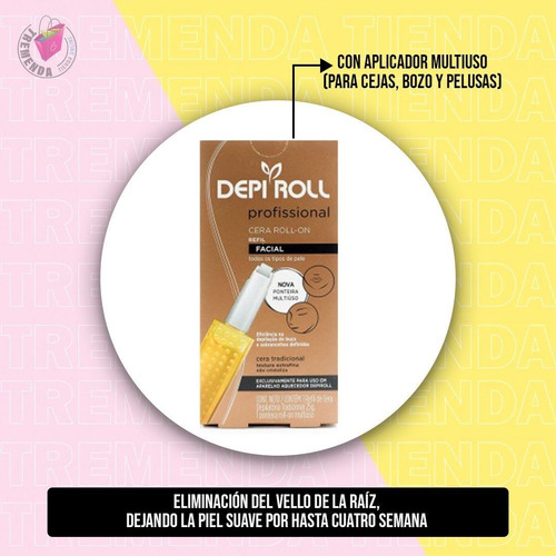 Imagen 3 de 8 de Cera Depilación Facial Depiroll Roll-on