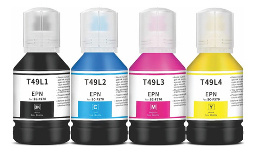 Pack 4 Tinta Compatible Epson T49 F170 F570 F571 Sublimar