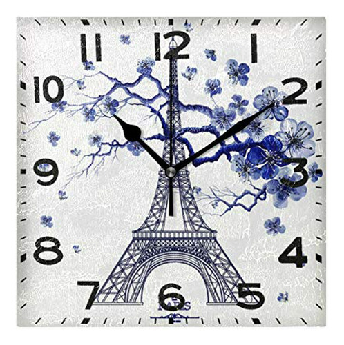 Reloj De Pared - Naanle Chic Torre Eiffel Flor Parãs Reloj D