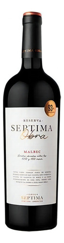 Vino Septima Obra  Malbec Reserva Caja X 6 Liquidacion