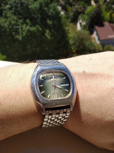 Magnífico Relógio Seiko 7009-5070 Automático Verde Metálico