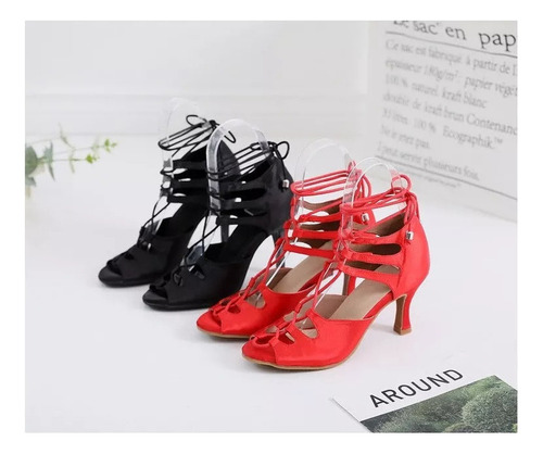 Zapatos De Baile Latino De Tacón Alto Y Tacón Bajo Para Muje