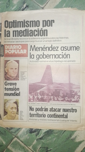 Diario * Popular * Guerra De Malvinas - 7  De Abril De 1982