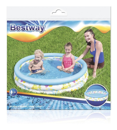 Pileta inflable redonda Bestway Coral Kids 51009 de 1.22m x 25cm 140L multicolor