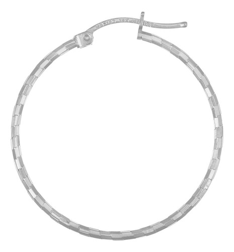 Arete De Plata 925 Para Mujer Con Diamantado Domino De 30mm