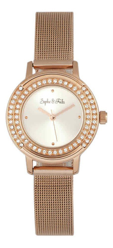 Reloj Sophie And Freda Sf4102 Para Mujer Esfera Plateada