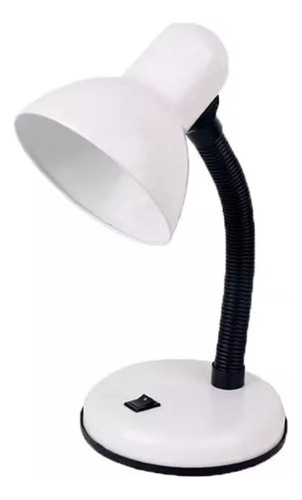 Lámpara De Escritorio Blanca Flexible Interruptor Luz Led