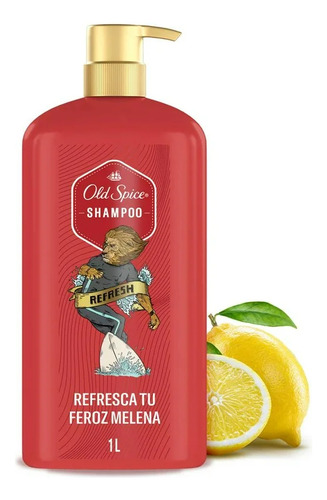 Shampoo Para Feroz Melena Old Spice Men Refresh Cítricos 1 L