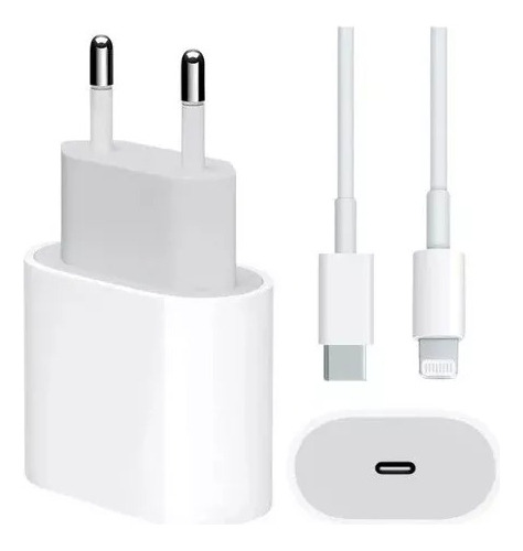 Carregador Apple 20w Turbo Usb-c + Cabo iPhone X 11 12 13 14