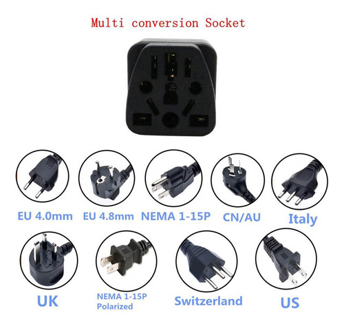 P Adaptador De Enchufe De Viaje Adaptador De Cargador De 3