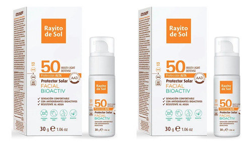 Kit Protector Solar Rayito Facial Fps 50 30g Dos Unidades