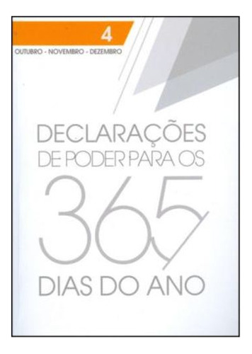 Declarações De Poder Para Os 365 Dias Do Ano: Outubro, Novembro, Dezembro - Vol.4, De Cesar  Castellanos. Editora G12, Capa Mole Em Português