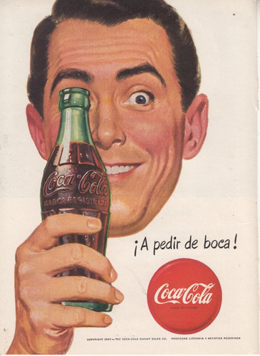 1947 Publicidad Vintage De Coca Cola Refresco Botella Chica 