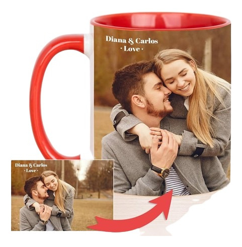 Tazas Personalizadas Con Fondo De Color Rojo