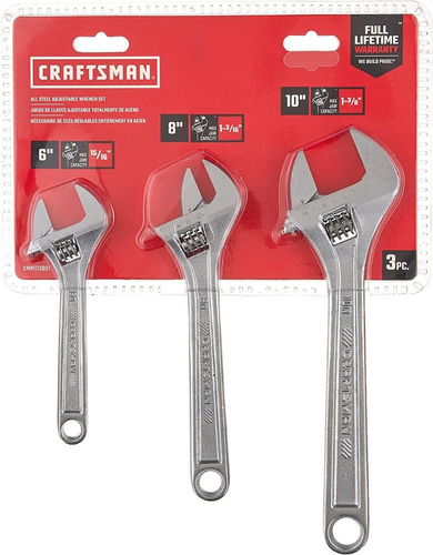 Llaves Ajustables Pericos Craftsman Cmmt12001 3pz De Acero