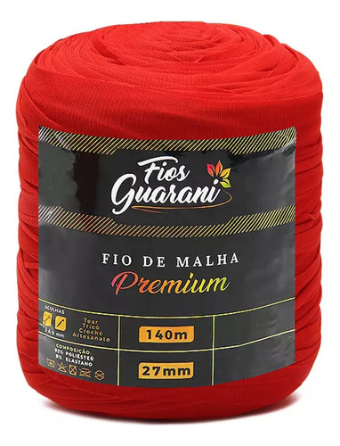 Fio De Malha Premium Guarani 140mts 200g Crochê Tricô Cor 17- Vermelho