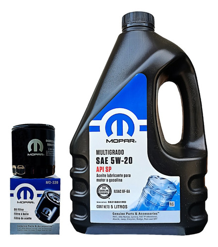 Aceite Multigrado 5w20 Y Filtro Mopar Journey 2.4l 2019