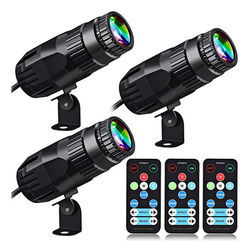 3 Pcs Pinspot Lights Con 3 Controles Remotos Bright Mirror D