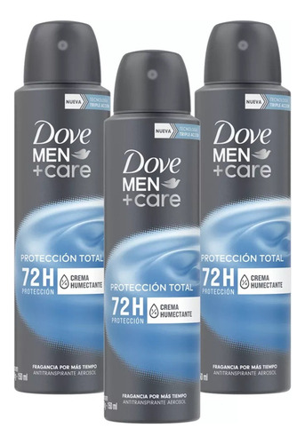 X3 Desodorante Spray Aerosol Dove Men Protección Total 150ml