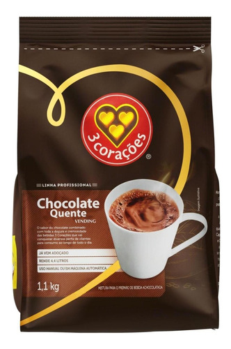 Chocolate Com Leite Pó Tres 3 Coracoes Solúvel Vending 1kg