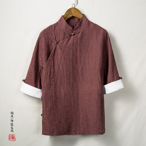 Disfraz De Algodón Hanfu Wudang Tops China Tang Traje Shir