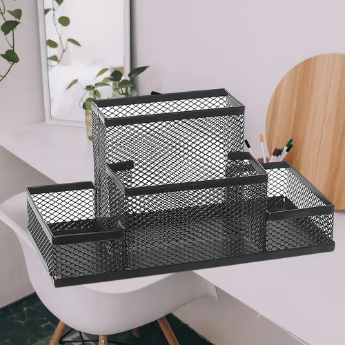 Organizador De Mesa Porta Canetas Lápis 4 Divisões Vertical