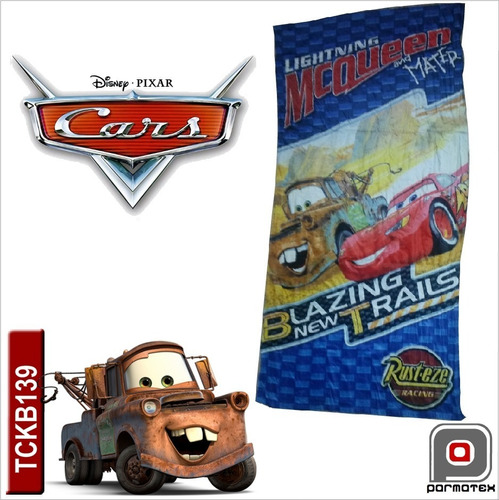 Toalla Infantil Cars Mcqueen Mate Grande Algodon Pixar 