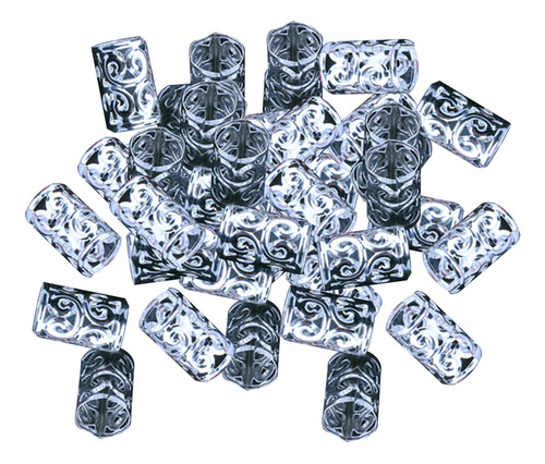 100 Anillos Para El Cabello Con Trenzas, Cuentas De De Plata