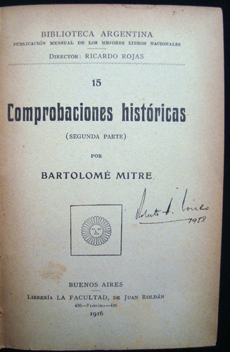 Comprobaciones Históricas 2da Parte Bartolomé Mitre. 47n 235