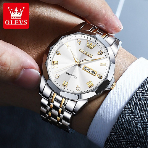 Reloj Analógico De Cuarzo Impermeable Para Hombre Olevs 9931