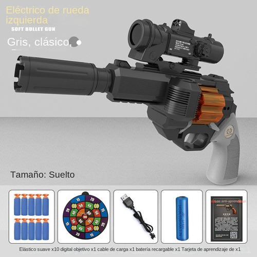 Revolver Electric Burst Eva Bullet Pistola Juguete Niños