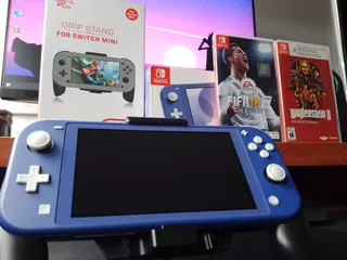 Nintendo Switch Azul + Juegos + Grip