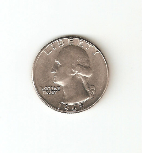 Monedas De Usa: 25 Centavos De Dolar 1965 Tradicional Ni Ex (Usado)