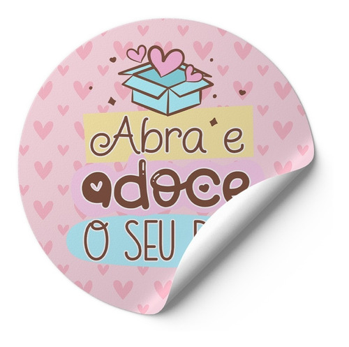 120 Tag Etiquetas Adesivo Sobremesa Abra E Adoce Doce Rosel