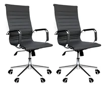 Comprar Sillón Oficina Ejecutivo Koa Eames Aluminum Respaldo Alto X2 Color Negro