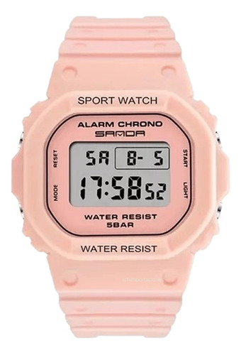 Reloj Sanda Sport - Original - Cronó - Dual - 50 Atm - Rosa