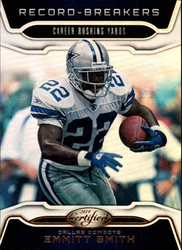 2019 Certified Record Breakers Nfl 8 Emmitt Smith Dallas Cow