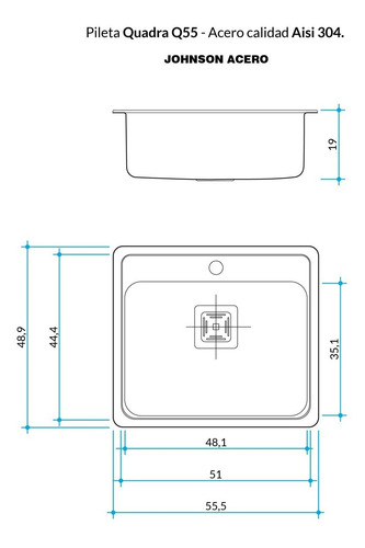 Imagen 8 de 10 de Combo Pileta Simple Cocina Johnson Quadra Q55 + Dosificador