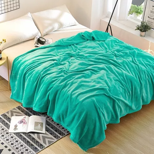 CRUSEC Manta Gruesa Frazada Polar Suave Ropa Cama 150 X 200 Verde