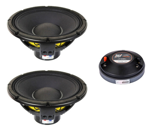 Powerkit 2 Bocinas Dx12nmb351 + 1 Driver Dx82hf 360 Sound Color Negro