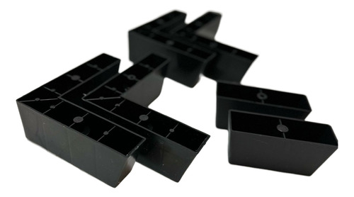 Pé P/ Cama Box/baú, Sofá Mod. Cantoneira Plás. Preto Kit 4x2
