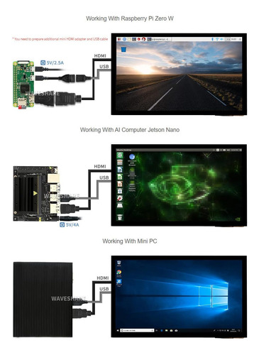 Waveshare 10.1 Pulgadas Capacitive Touch Screen Lcd Compatib