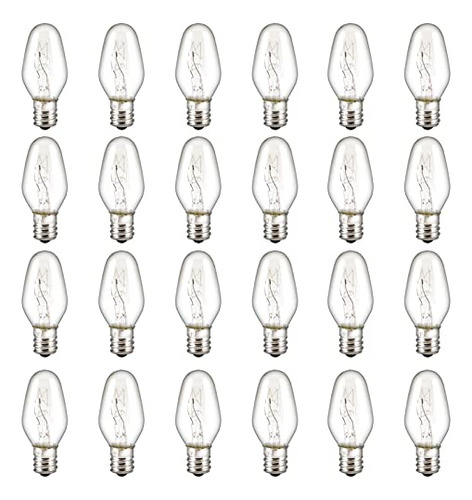 24 Pack C7 Clear Light Bulbs, 15 Watt Night Light Bulbs...