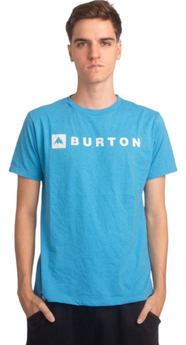 Remera Burton Vaultain Logo Horizontal Azul Claro Hombre